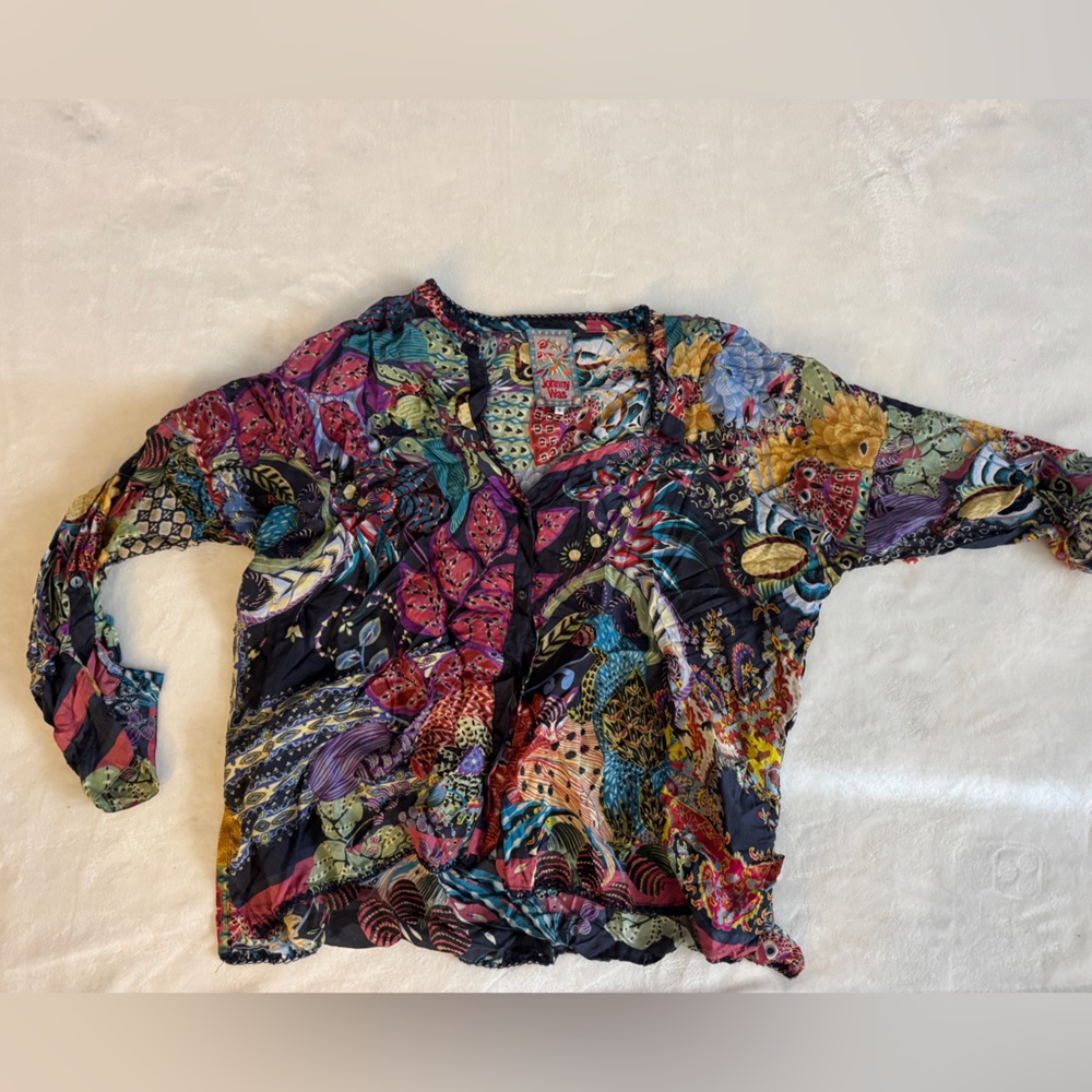 Johnny Was Multicolor Patterned Blouse